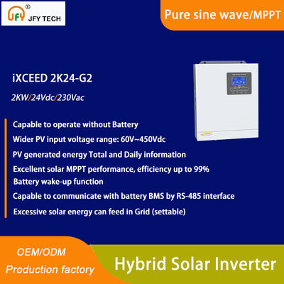 Hybrider Solarumrichter mit 24V Batterie Eingang und 2KW 230Vac Ausgang