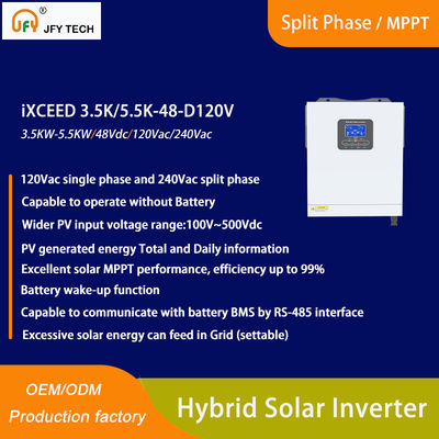 Hybrider Solarumrichter mit 100V-500V PV-Eingang und 120Vac Einzelphase/240Vac Splitphase